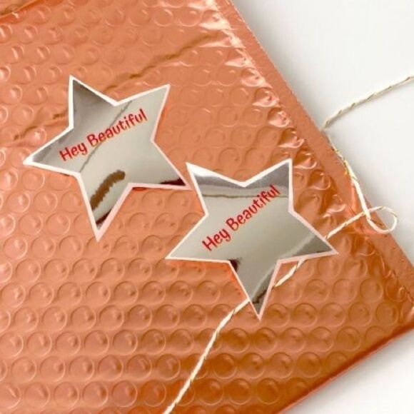 100- Hey Beautiful 2.5” Silver Package Stickers - Picture 2 of 5